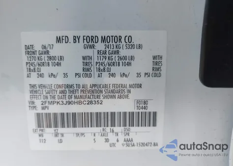 2017 Ford Edge Sel from USA, damaged, VIN 2FMPK3J90HBC28352